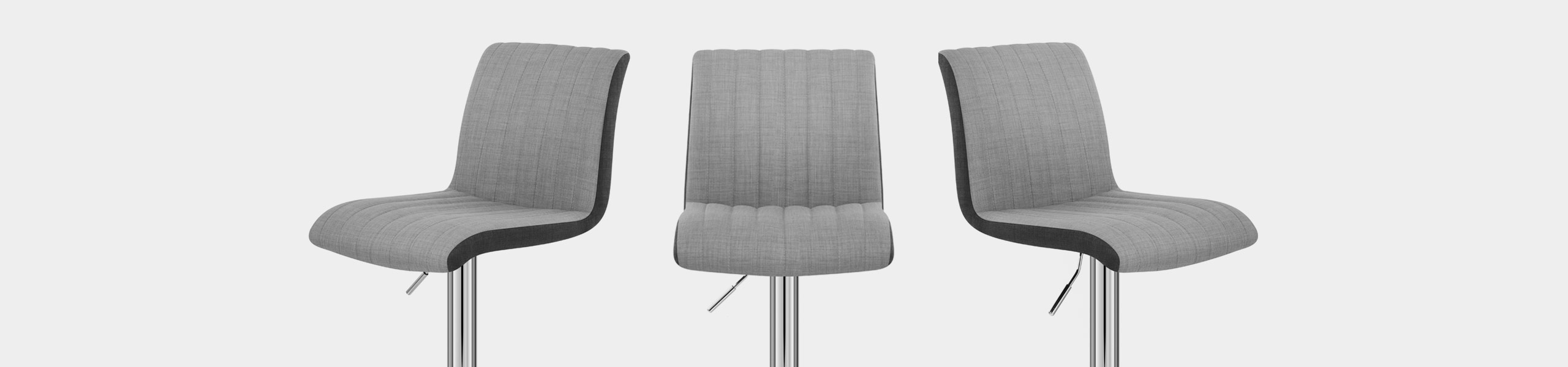 Clifford Bar Stool Grey & Charcoal Fabric Video Banner