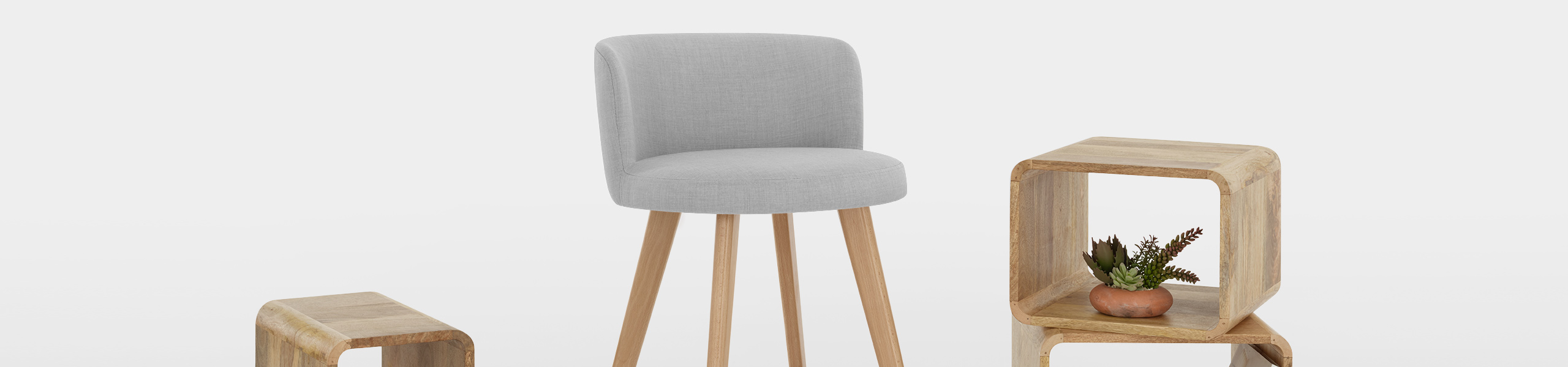 Club Bar Stool Grey Fabric Video Banner