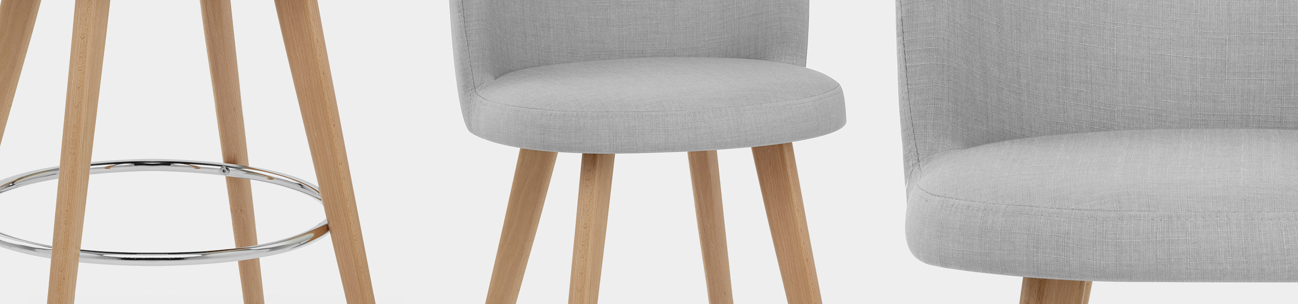 Club Bar Stool Grey Fabric Video Banner