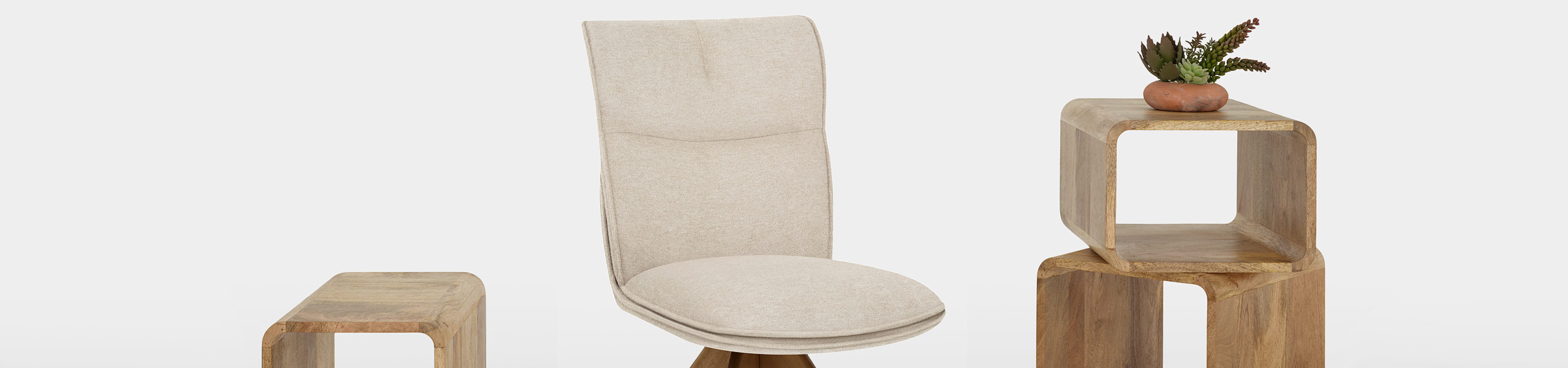 Cody Wooden Dining Chair Beige Fabric Video Banner