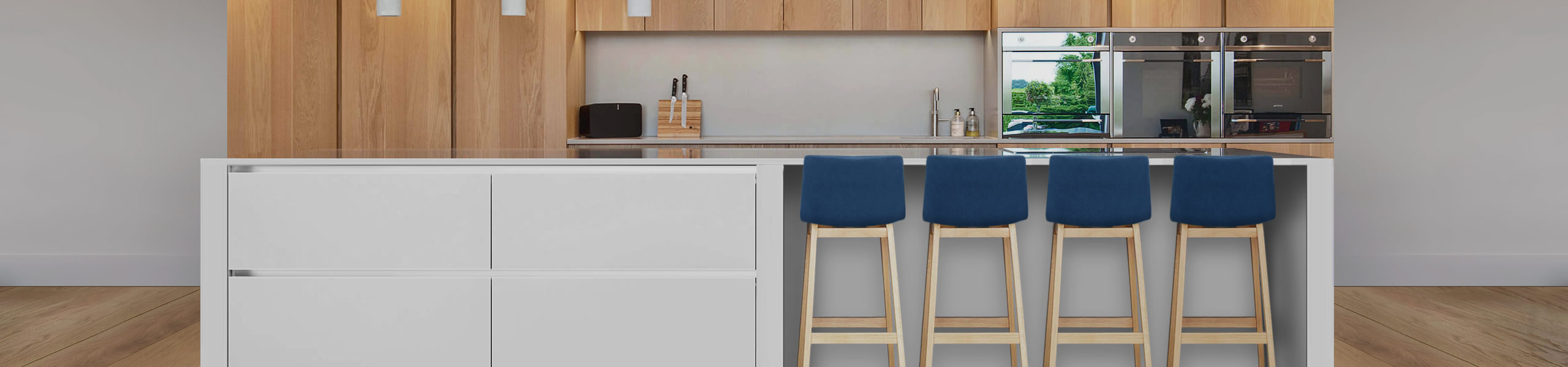 Colt Oak Stool Blue Velvet Video Banner