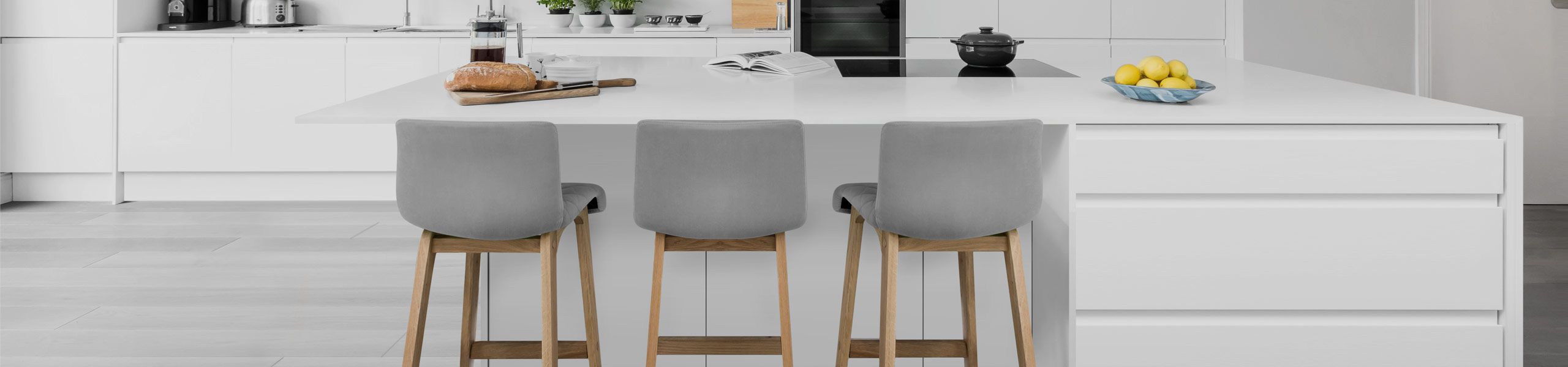 Colt Oak Stool Grey Velvet Video Banner