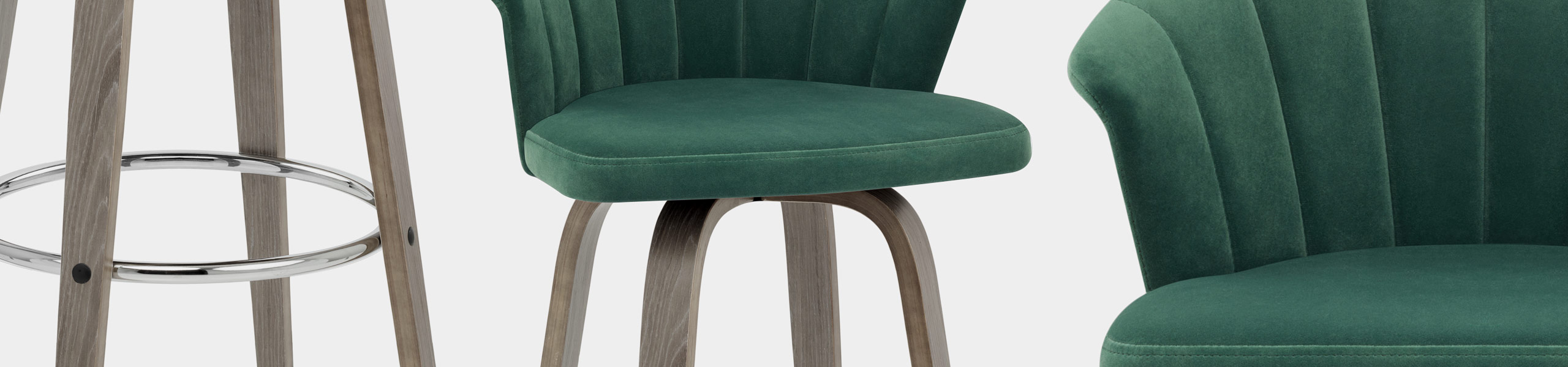 Concerto Wooden Stool Green Velvet Video Banner