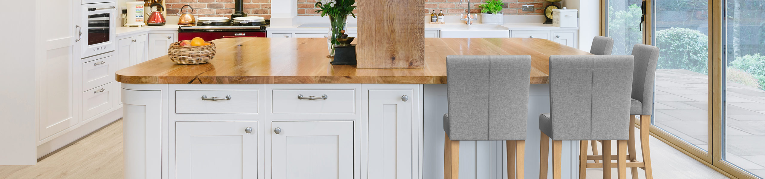 Cornell Oak Bar Stool Light Grey Fabric Video Banner