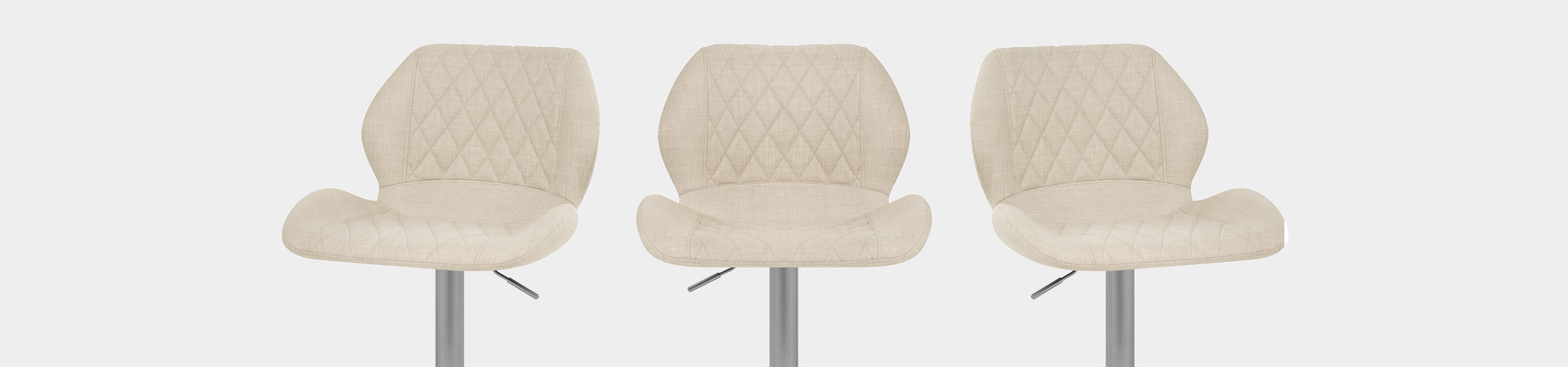 Couture Brushed Steel Stool Beige Fabric Video Banner