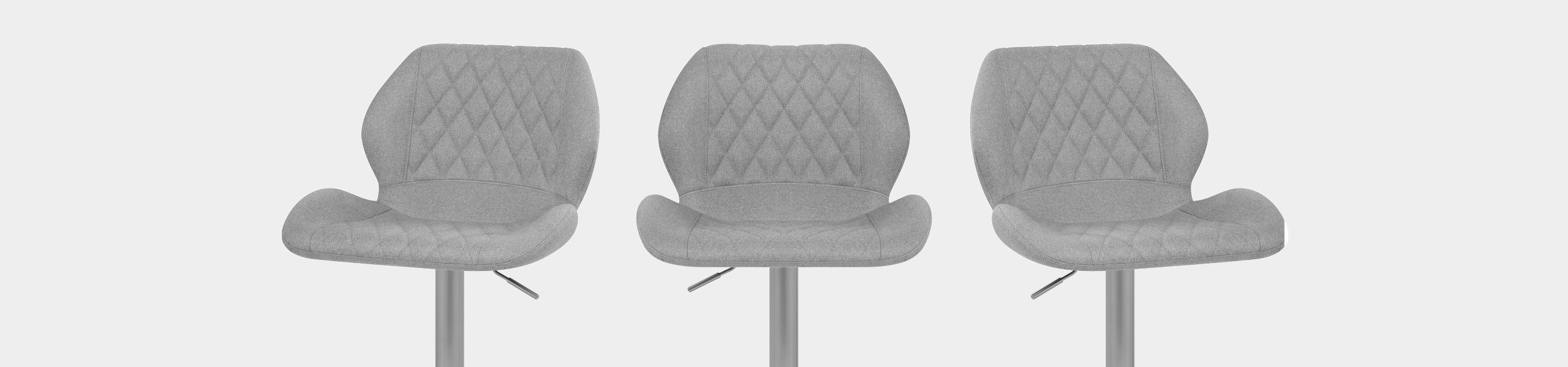 Couture Brushed Steel Stool Grey Fabric Video Banner