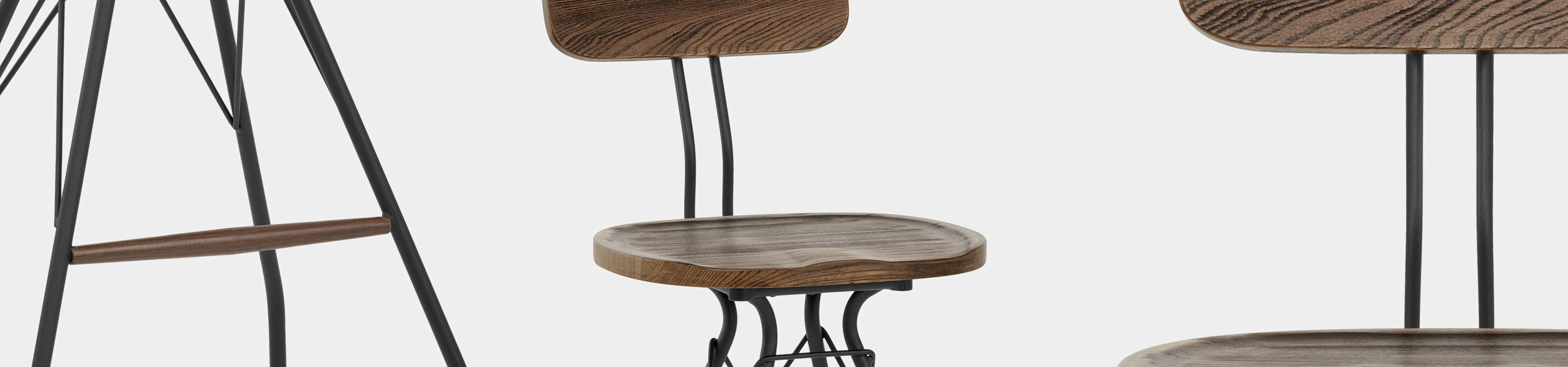 Crane Industrial Stool Dark Wood Video Banner