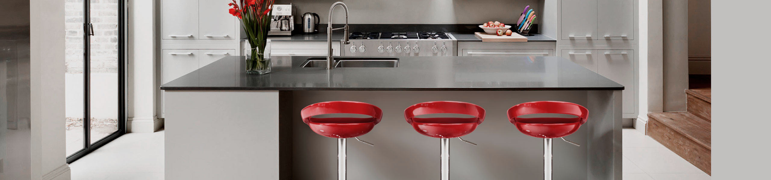Crescent Bar Stool Red Video Banner