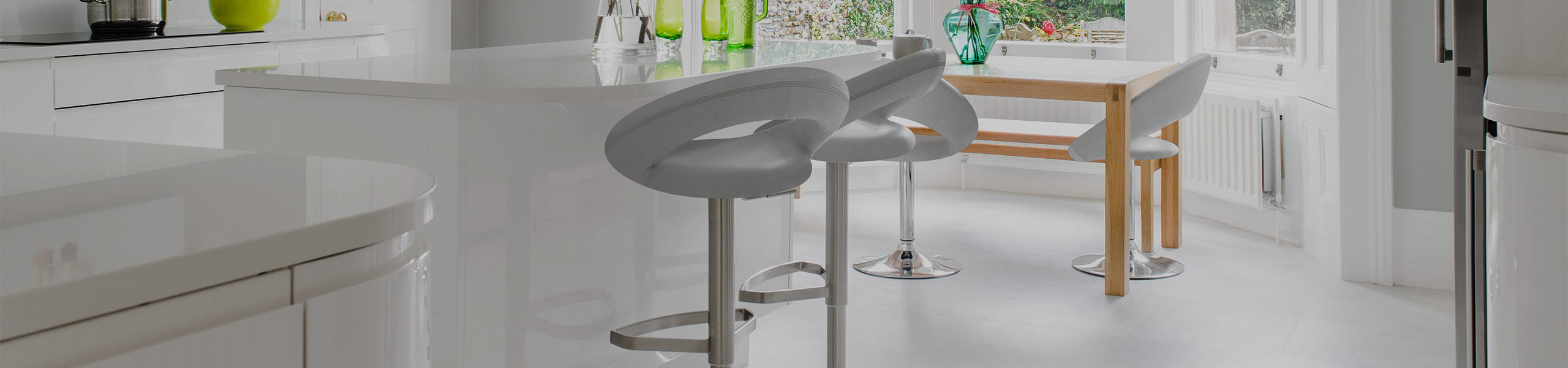 Brushed Crescent Stool Grey Video Banner
