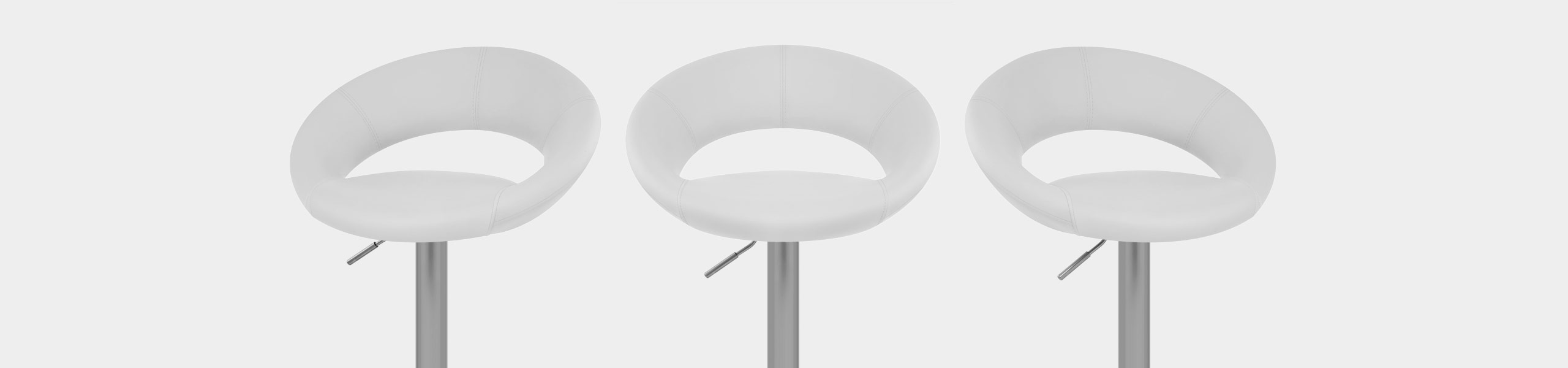 Brushed Crescent Stool White Video Banner
