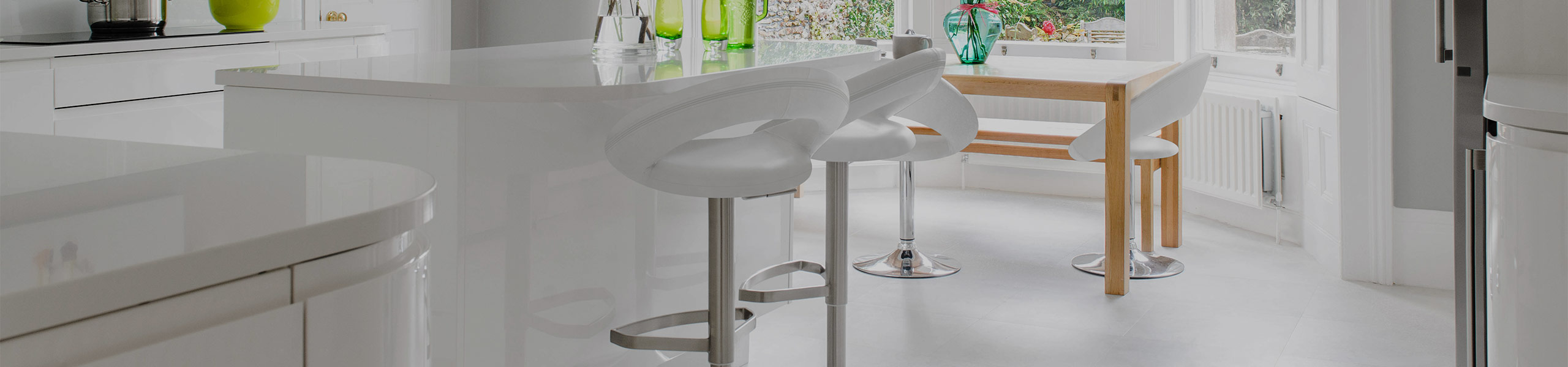 Brushed Crescent Stool White Video Banner
