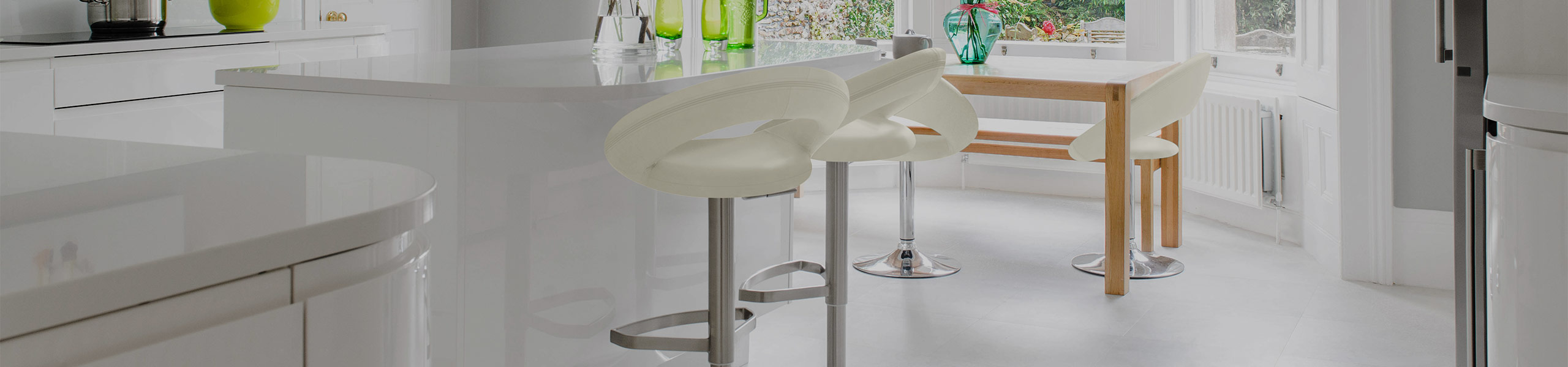 Real Leather Crescent Bar Stool Cream Video Banner