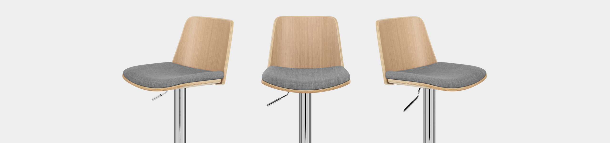 Crest Oak Stool Grey Fabric Video Banner