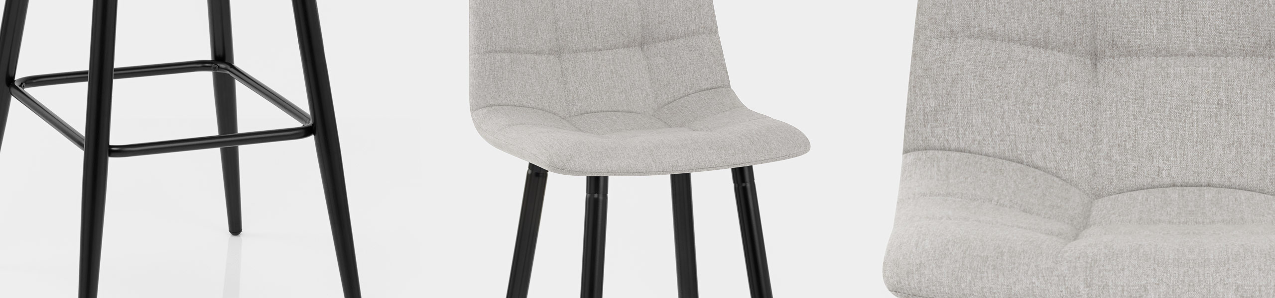 Croft High Bar Stool Grey Fabric Video Banner