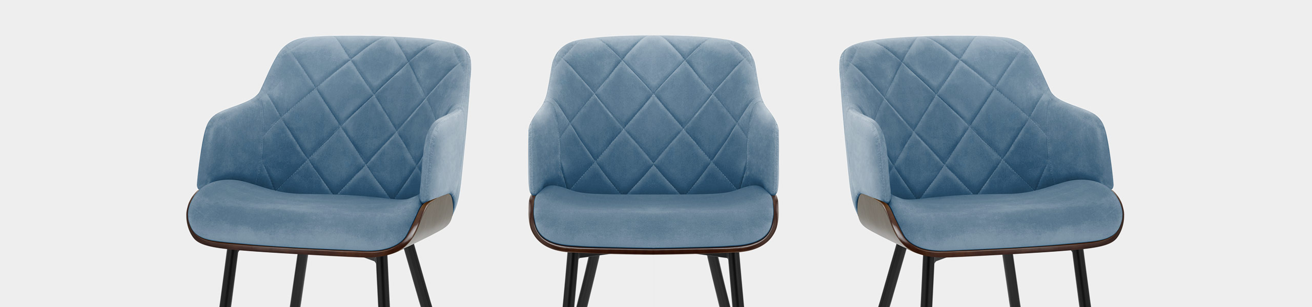 Dakota Dining Chair Blue Velvet Video Banner