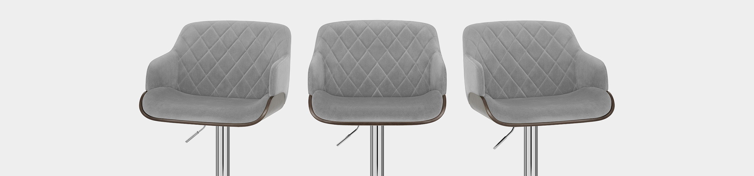 Dakota Bar Stool Grey Velvet Video Banner