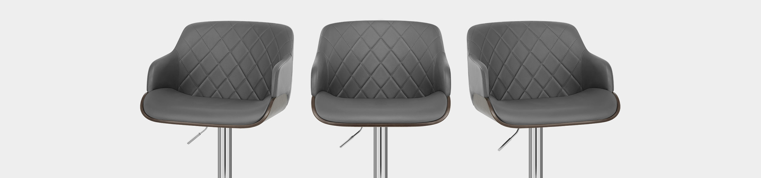 Dakota Bar Stool Grey Leather Video Banner