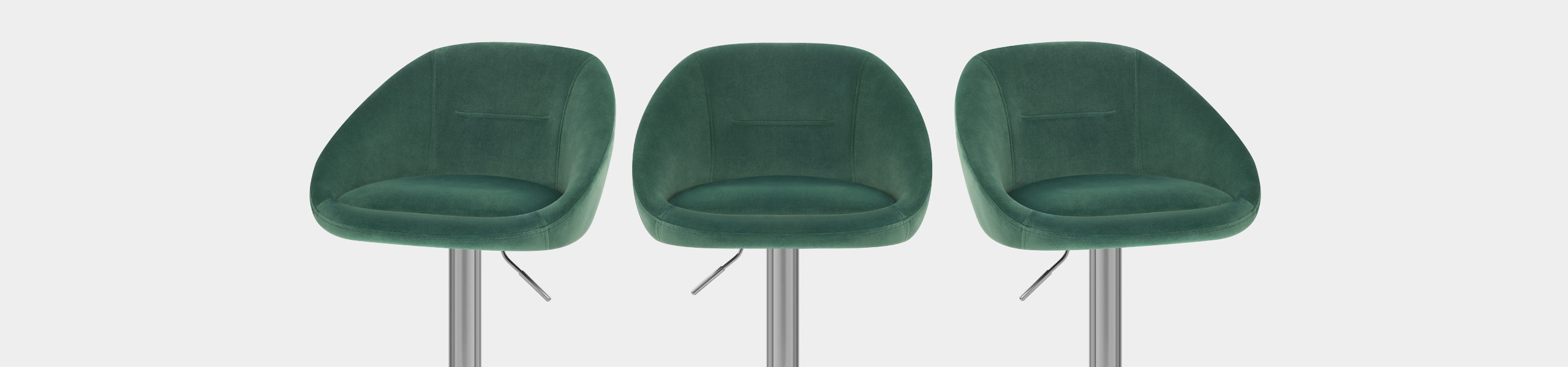 Decco Brushed Stool Green Velvet Video Banner