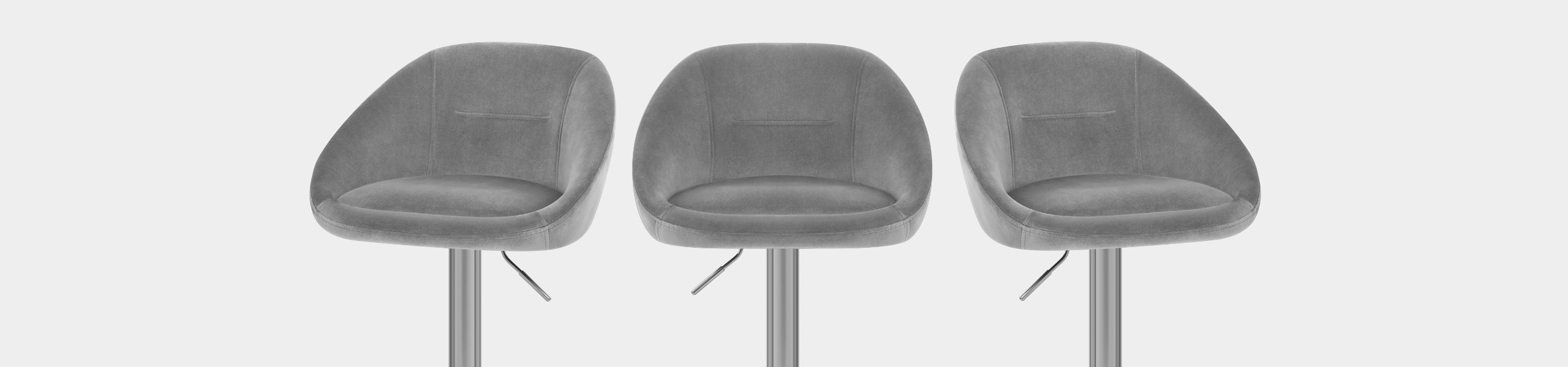 Decco Brushed Stool Grey Velvet Video Banner