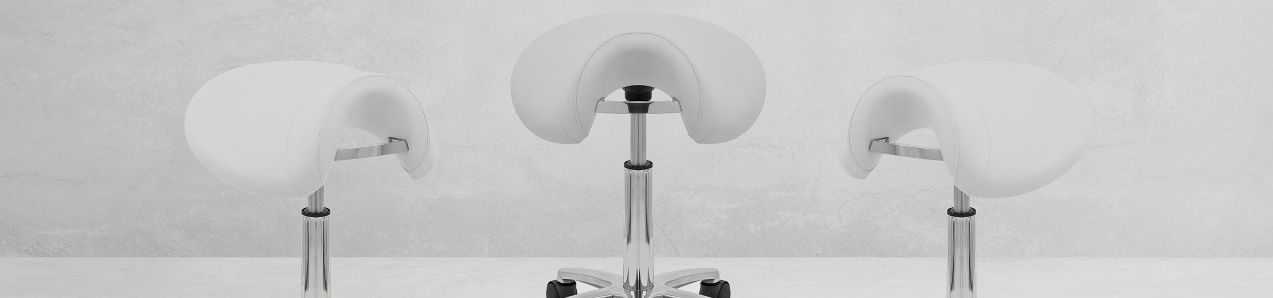 Deluxe Saddle Stool White Video Banner