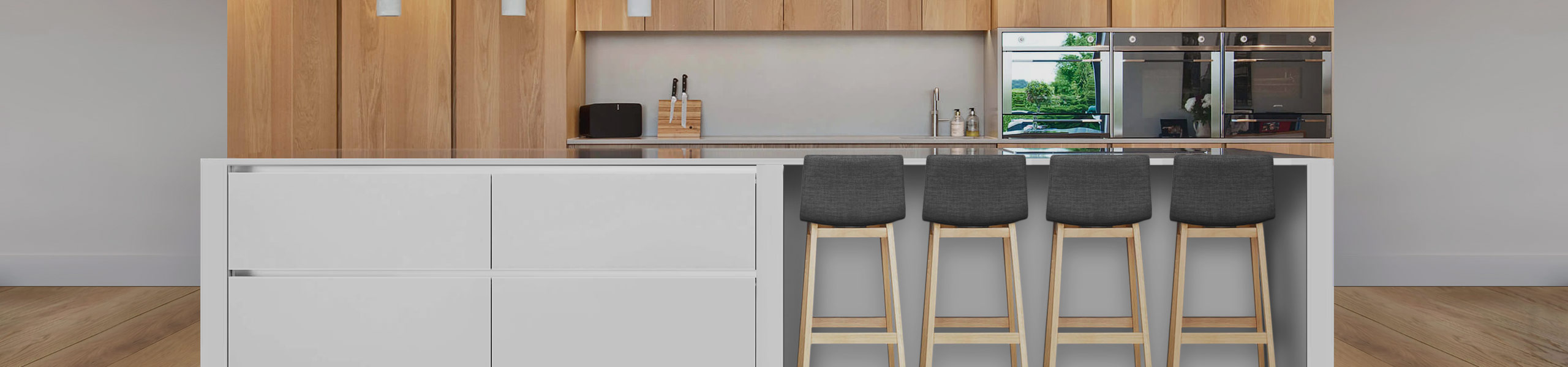 Drift Oak & Charcoal Fabric Stool Video Banner