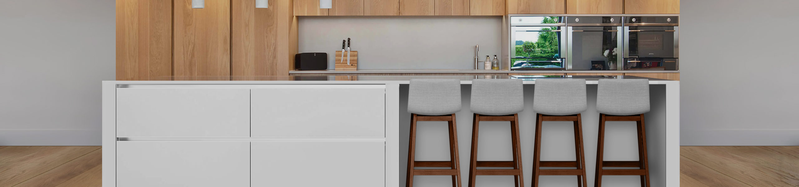 Drift Walnut & Light Grey Fabric Stool Video Banner
