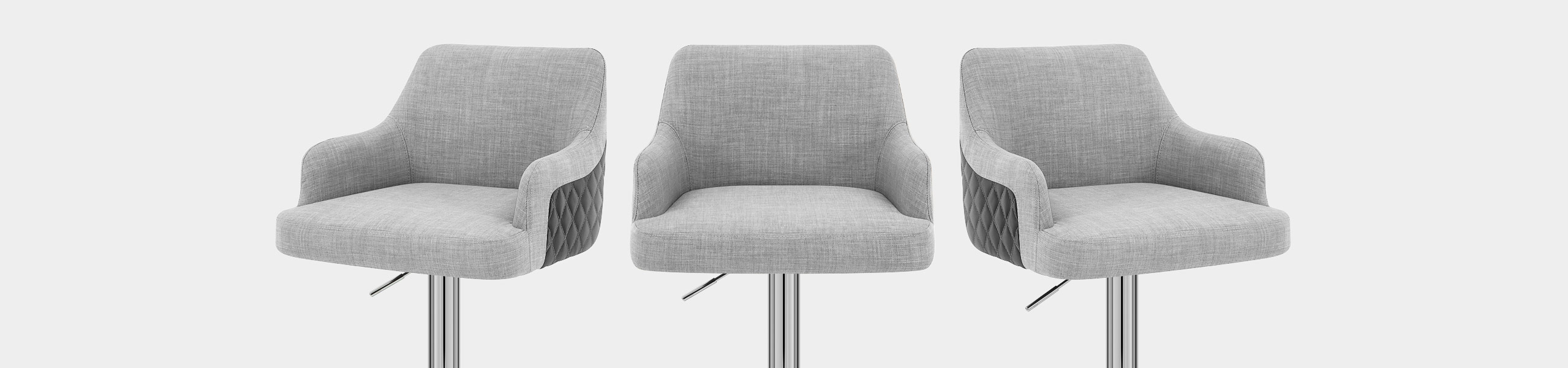 Dylan Stool Grey Leather & Grey Fabric Video Banner