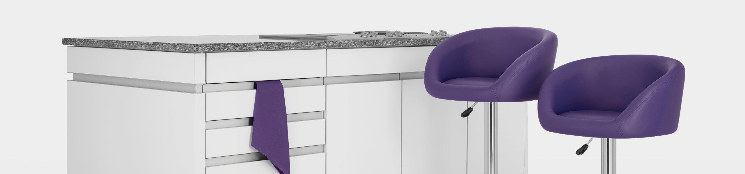 Purple Faux Leather Eclipse Bar Stool Video Banner