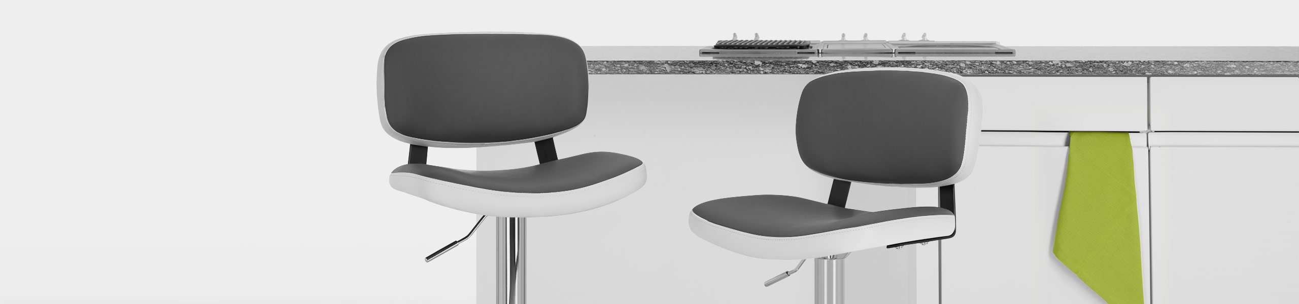 Edge Bar Stool White & Grey Video Banner