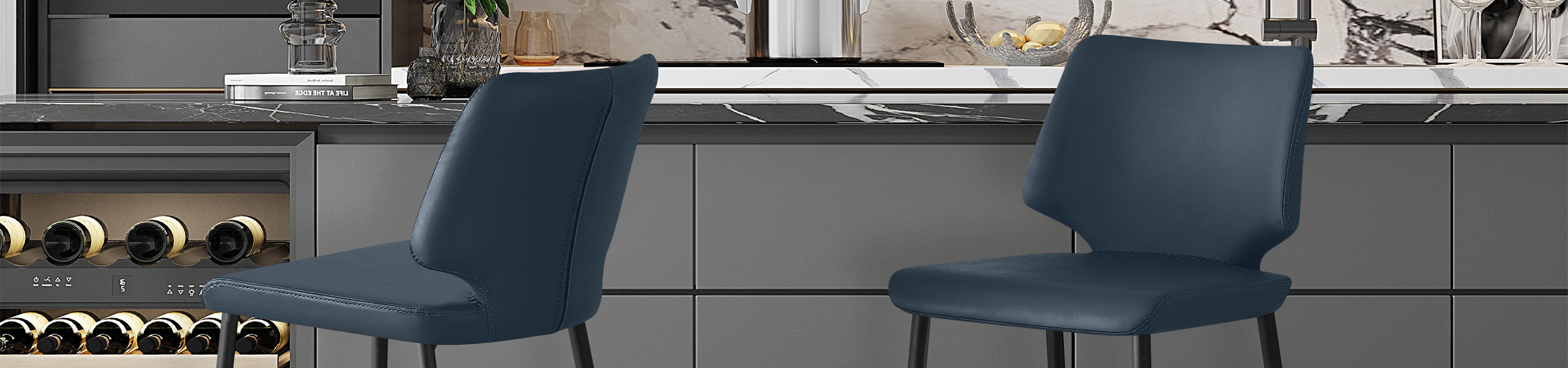 Elan Bar Stool Navy Blue Video Banner