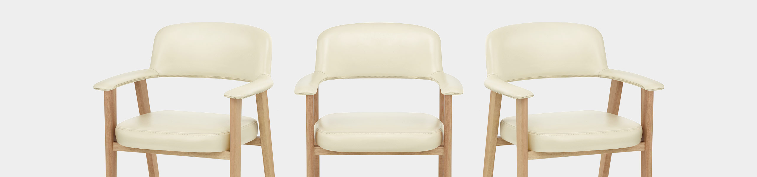 Elba Oak Real Leather Chair Cream Video Banner
