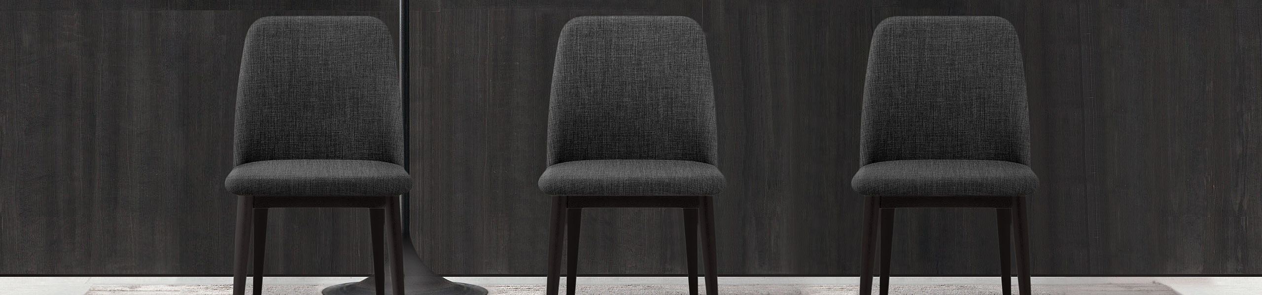 Elwood Walnut Dining Chair Charcoal Fabric Video Banner