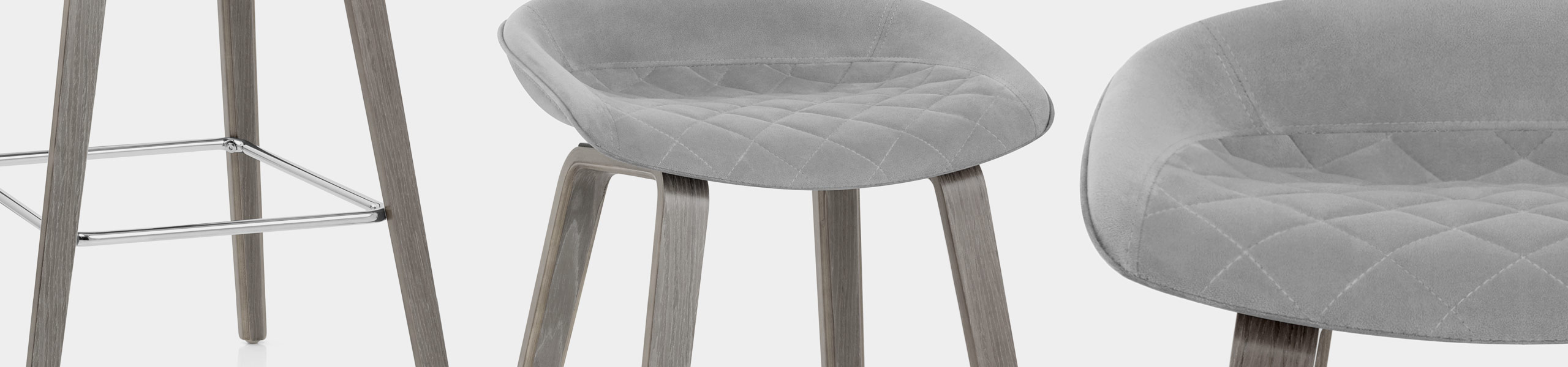 Epic Wooden Stool Grey Velvet Video Banner