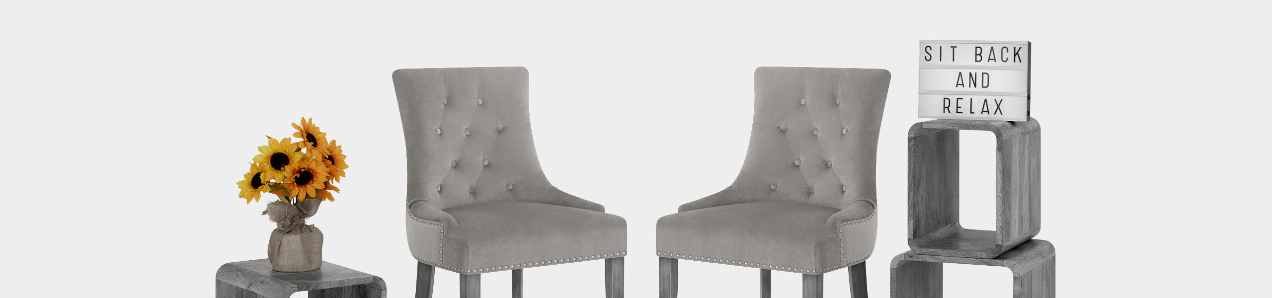 Etienne Dining Chair Grey Velvet Video Banner