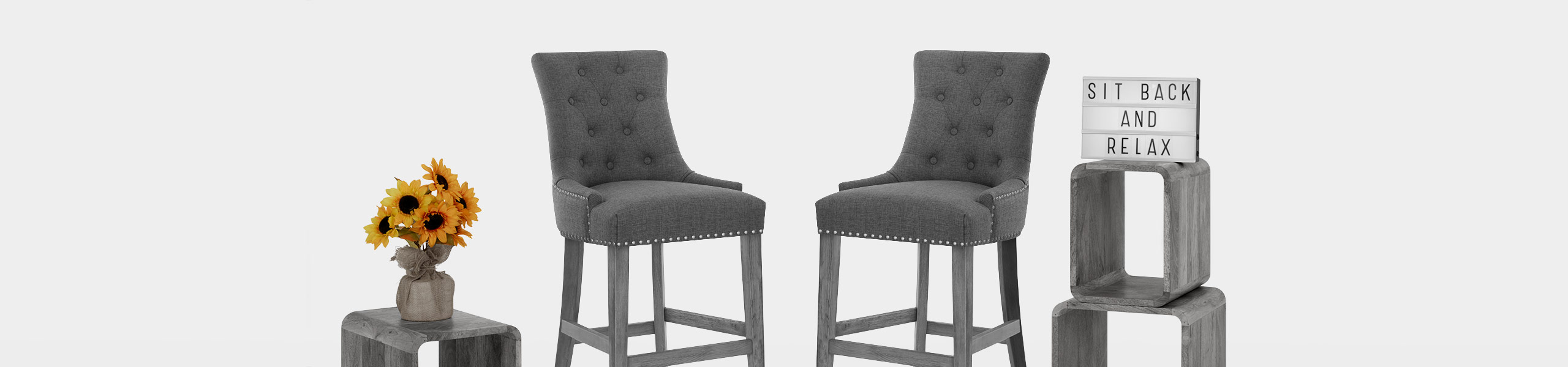 Etienne Bar Stool Charcoal Fabric Video Banner