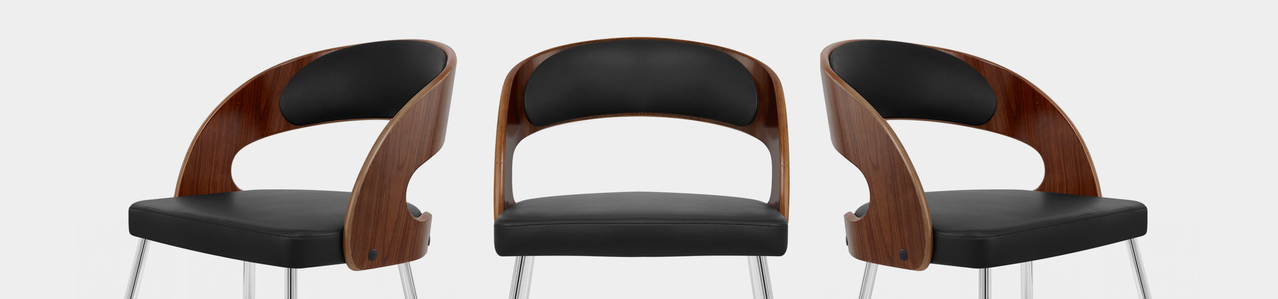 Evans Dining Chair Walnut & Black Video Banner