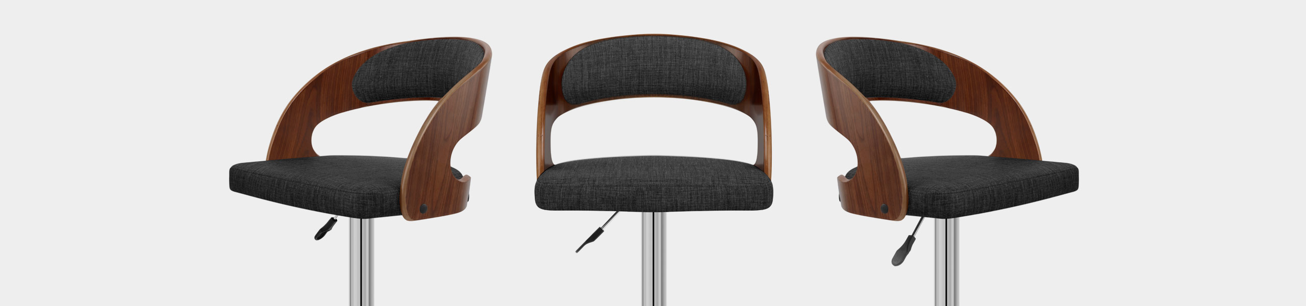 Eve Wooden Stool Charcoal Fabric Video Banner