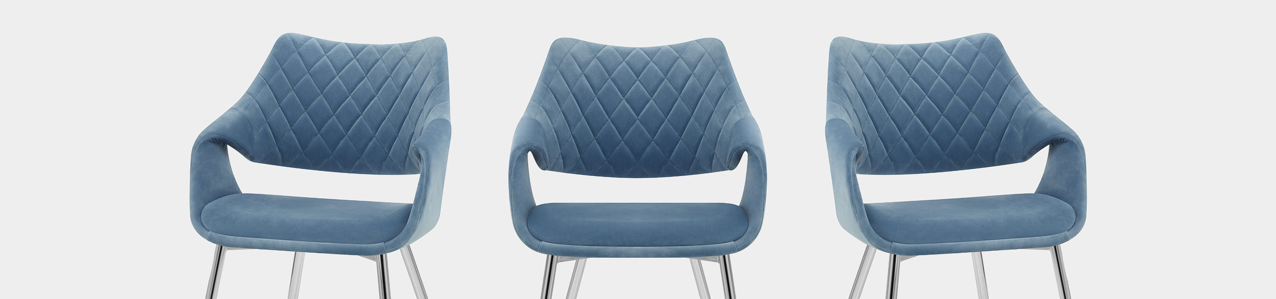 Fairfield Chrome Chair Blue Velvet Video Banner