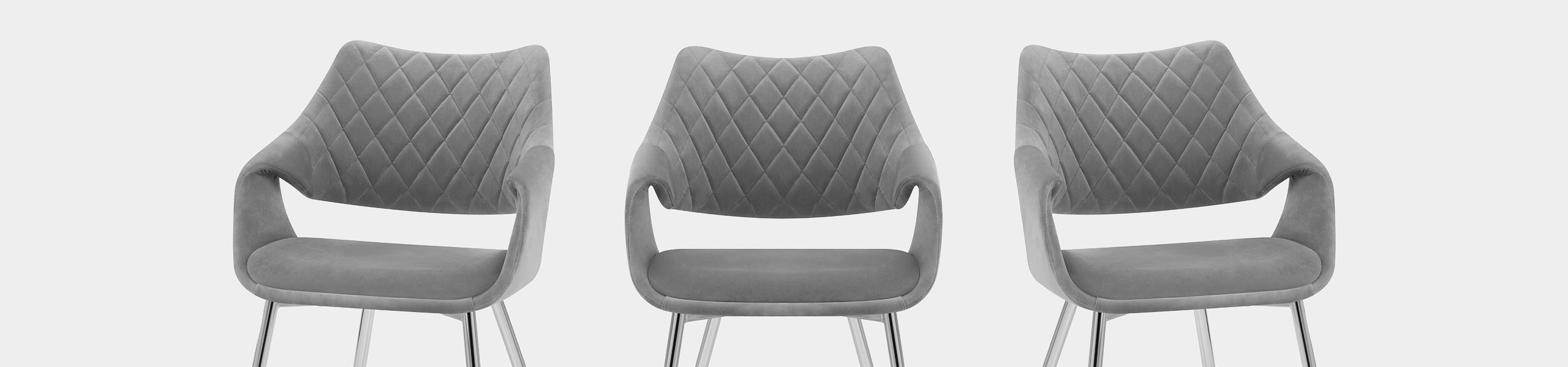 Fairfield Chrome Chair Grey Velvet Video Banner