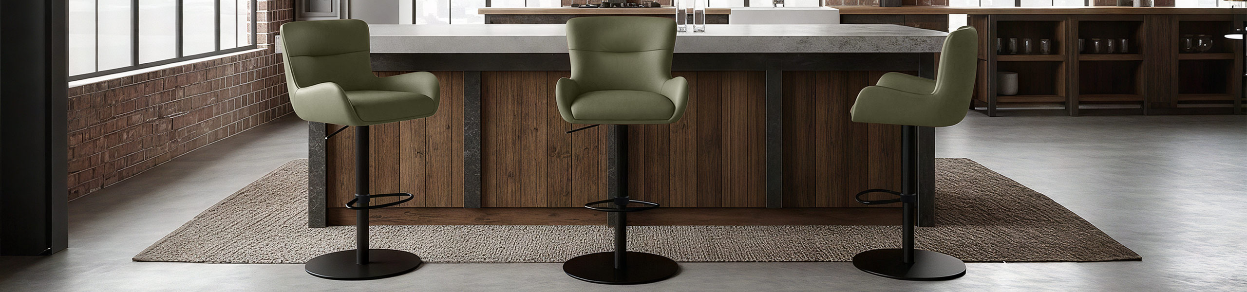 Faraday Bar Stool Green Real Leather Video Banner