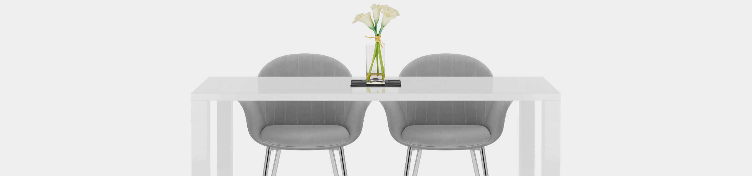 Flare Dining Chair Grey Velvet Video Banner