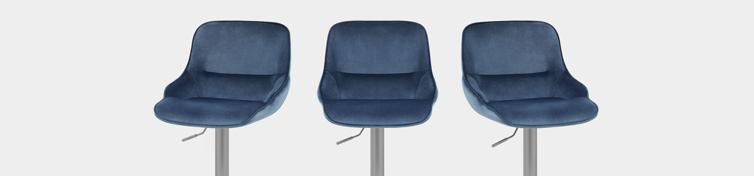 Florida Brushed Stool Blue Velvet Video Banner