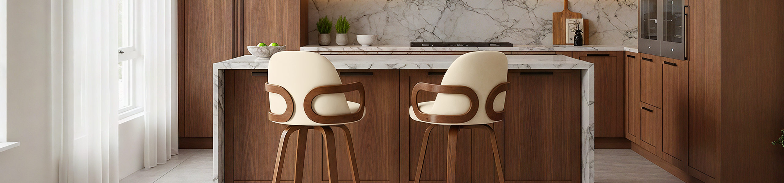 Franco Walnut Bar Stool Cream Video Banner