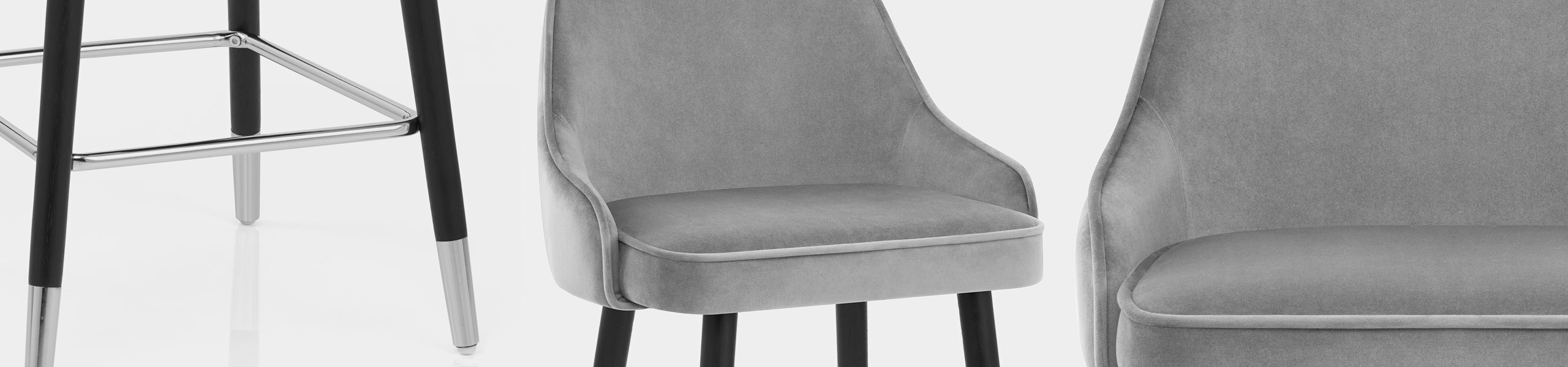 Glam Bar Stool Grey Velvet Video Banner