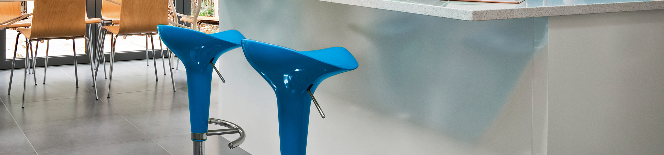 Gloss Coco Bar Stool Blue Video Banner