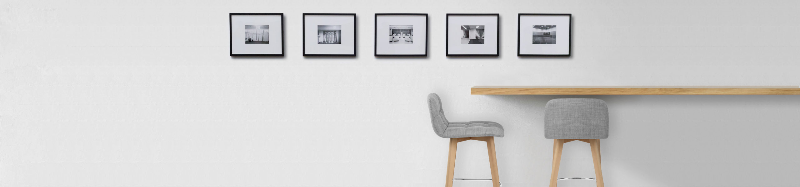 Hex Wooden Stool Grey Fabric Video Banner