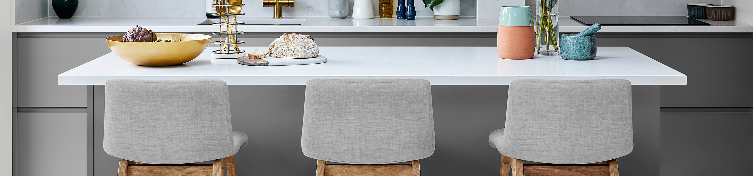 High Drift Oak & Light Grey Fabric Stool Video Banner