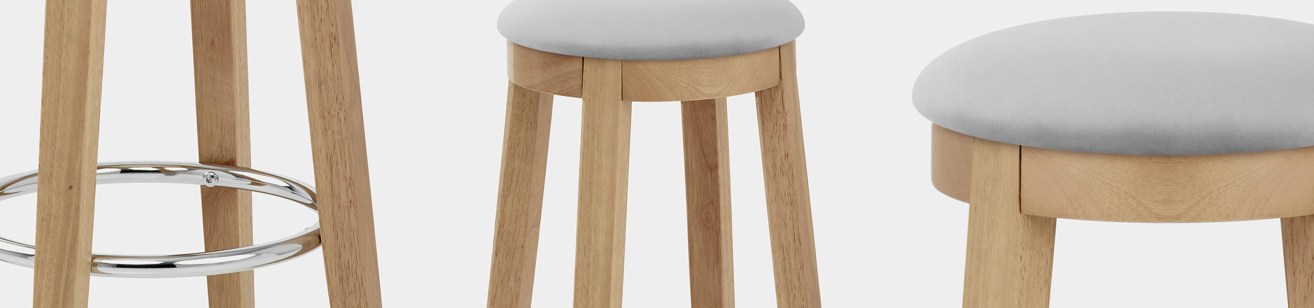 Ikon Kitchen Stool Oak & Grey Velvet Video Banner