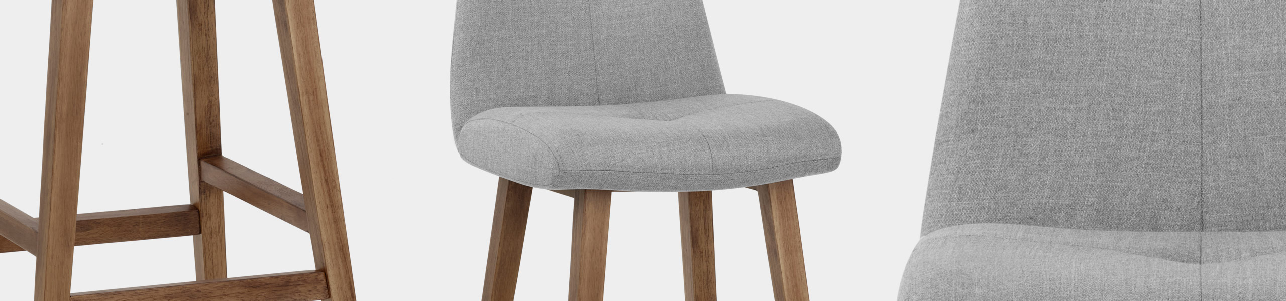 Impulse Wooden Stool Grey Fabric Video Banner