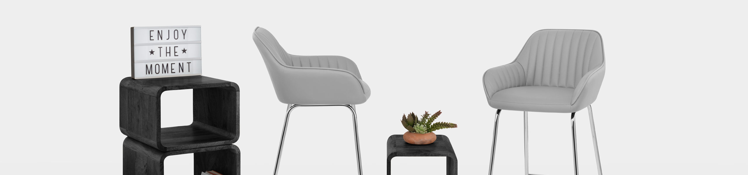 Kanto Chrome Stool Light Grey Video Banner